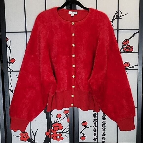 J.Crew Fitted-waist cardigan in fuzzy yarn - Picture 4 of 10